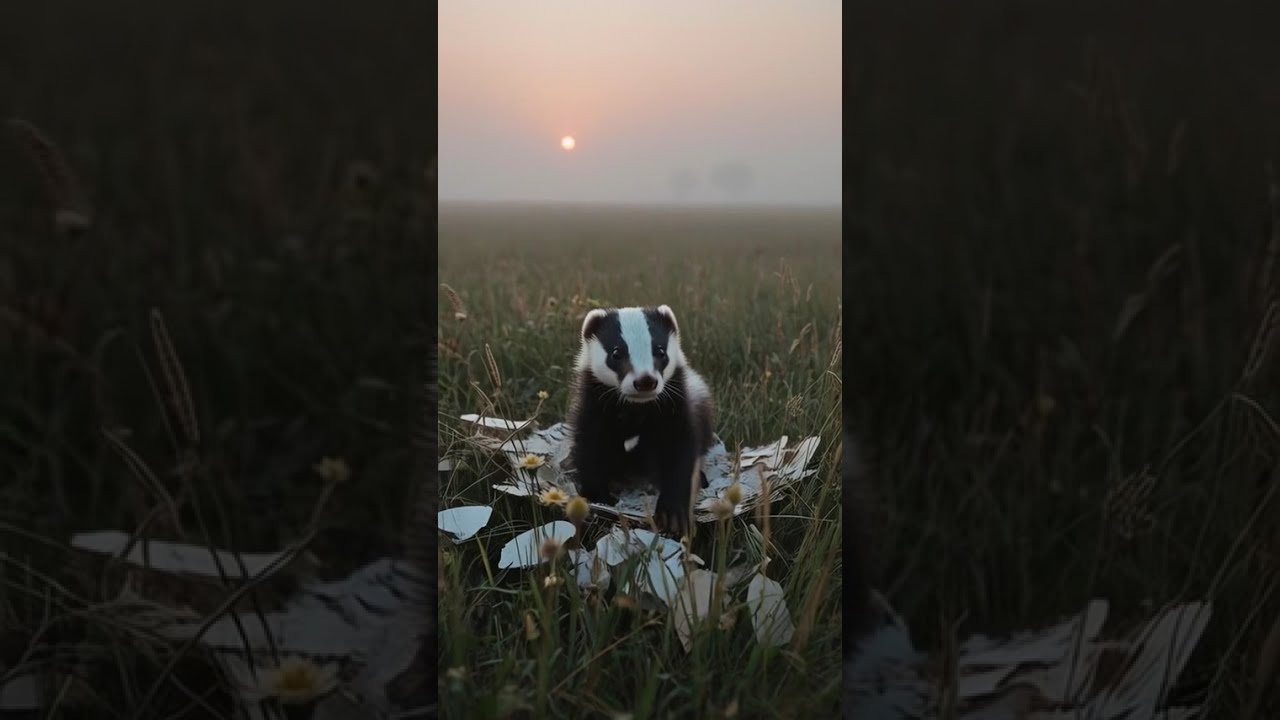 thats how an american badger hatches. Cute AI-Video