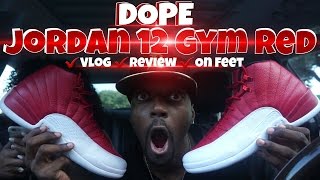 HILARIOUS JORDAN 12 GYM RED VLOG | REVIEW | ON FEET