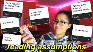 Reading Peoples Umptions About Me...