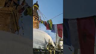 #Beautiful #View of #Swayambhunath 🏔️ #PrayerFlags #Monkeys #BuddhaEyes #NepalVibes #travel #nepal