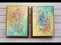 Mixed media art journal spread by JaMajka