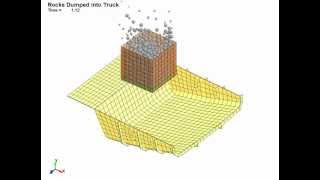 LS-DYNA Discrete Element Method Simulation of Rocks being Dropped into Dump Truck.wmv
