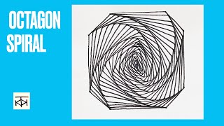 EASY and RELAXING octagon Zentangle spiral drawing: satisfying optical illusion doodle drawing