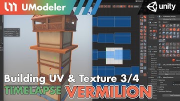 3D Modeling in Unity - Timelapse of UV & Texturing a building 3/4 in Vermilion with UModeler