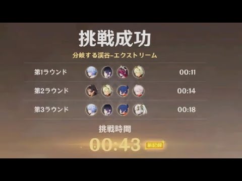 【原神】ver3.8 険しき探索の道 1日目 分岐する渓谷-エクストリーム 43秒 通し Genshin Impact