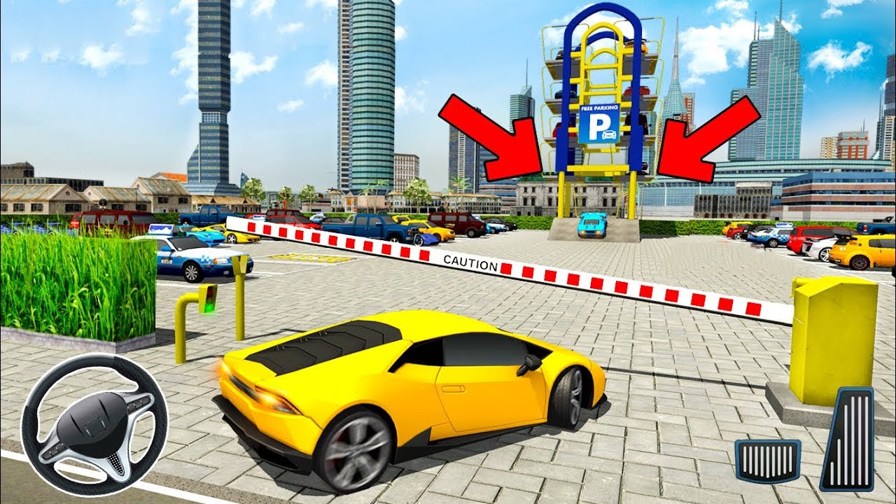 Multi-Story Smart Car Parking Crane - Sports Car Driving Game - Android iOS Gameplay