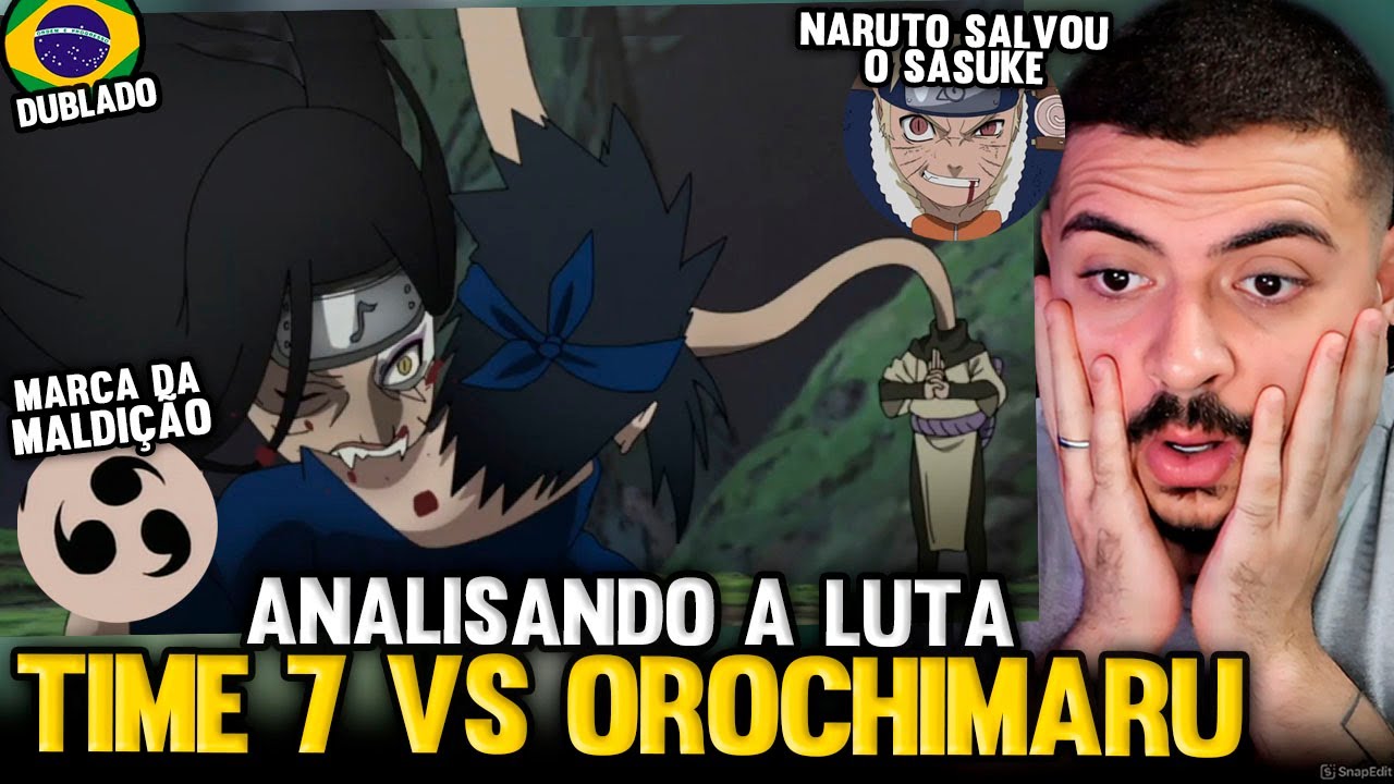 KAMUZ REAGE: OROCHIMARU COLOCA A MARCA DA MALDIÇÃO NO SASUKE - Naruto Dublado