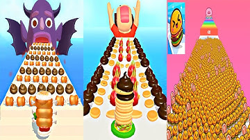 Sandwich Runner VS Pancake Run VS Food Run - All Levels Gameplay Android iOS Ep 2