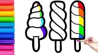 How to draw cute and easy Ice_cream | Easy Drawing, Painting and Coloring for Kids & Toddlers