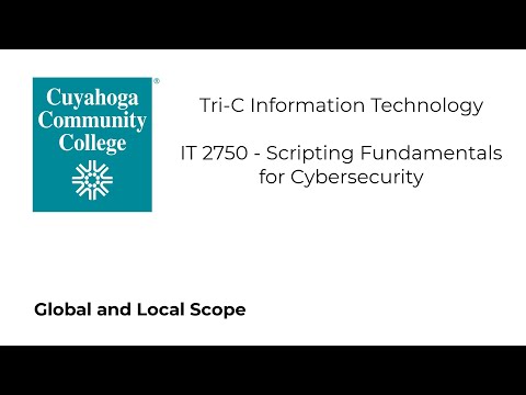 IT 2750 - Local and Global Scope