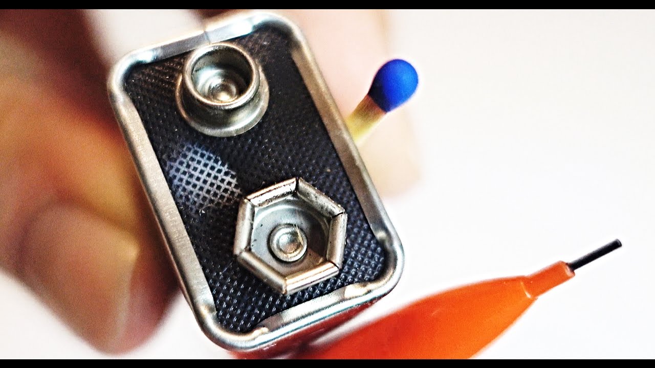 Life Hack how to light a Match with 9V battery and pencil! Wasaby Sajado YouTube