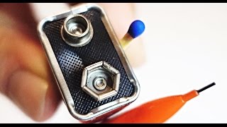 Hi, everybody. in this video i will show you amazing trick and life
hack that help light a match thanks to pencil 9v battery, case your
match...