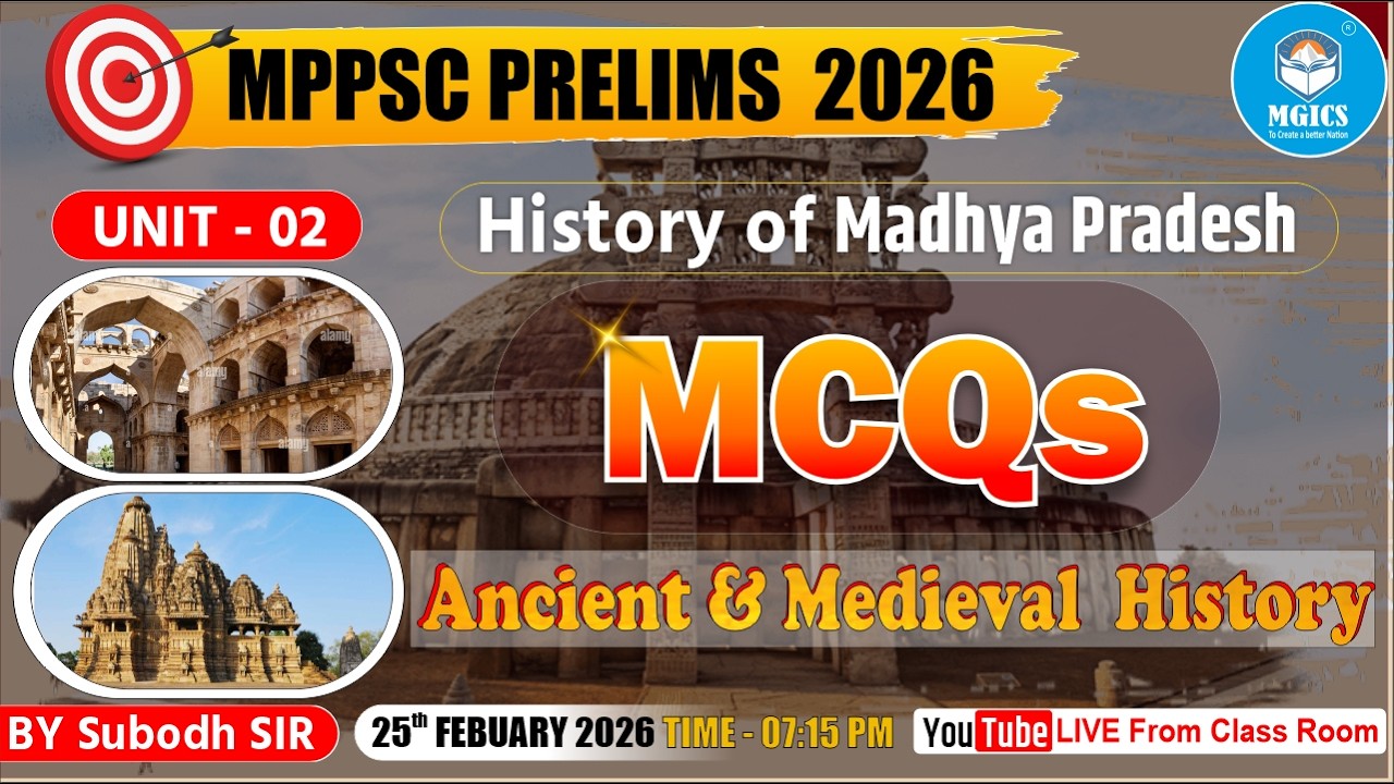 ✨ MPPSC Prelims 2026 ✨| 📚 Important MCQs 📚 |🔥 Ancient & Medieval History of Madhya Pradesh 🔥| #mgics