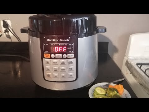 Verduras al vapor en la olla eléctrica a presión hamilton beach