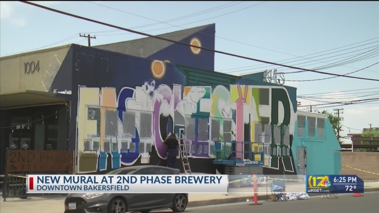 New mural in downtown Bakersfield at 2nd Phase Brewery YouTube