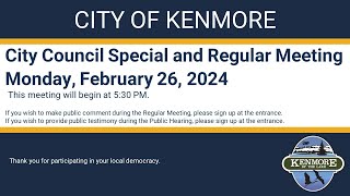 City Council Special and Regular Meeting - Feb 26 2024