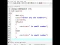 Find small number between two numbers program of C++ language #coding#cpp#education