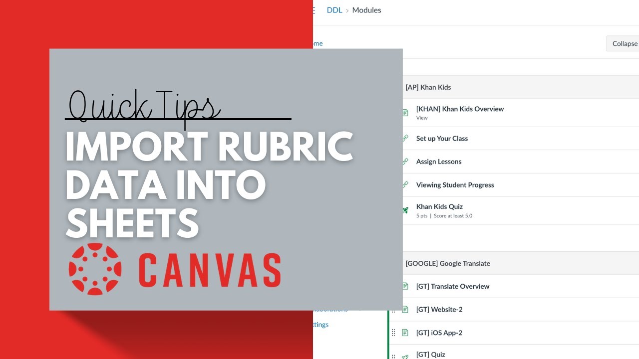 Import Rubric Data from Canvas into Sheets YouTube