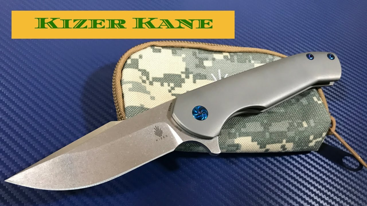Kizer Kane titanium framelock flipper knife with S35VN blade steel