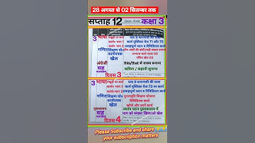 #Shikshak diary class 3 #Saptaha 12 #Class 3 Shikshak diary week 12 #कक्षा 3 शिक्षक डायरी सप्ताह 12