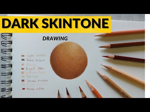 How to Draw Dark Skin Tone With Colored Pencils ? (Prismacolor Portrait  Set) 