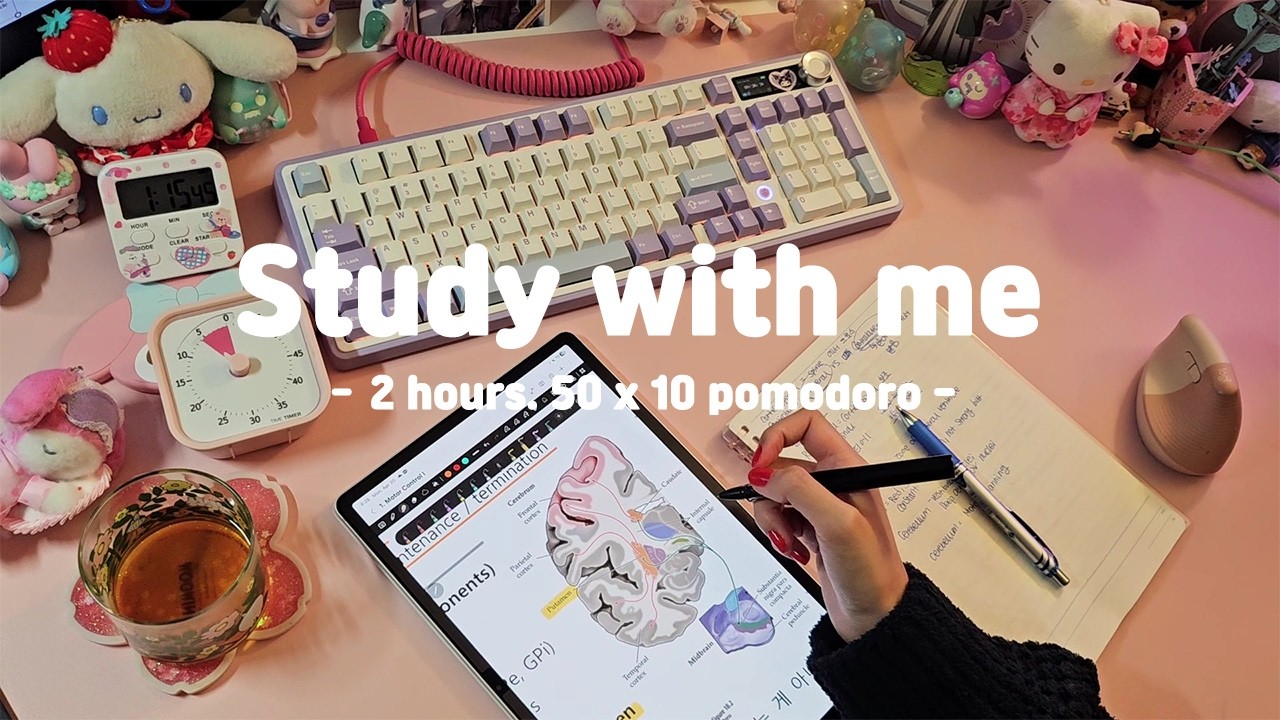 Study With Me | 2-Hour Pomodoro Session 🍅 | No bgm, real time - YouTube