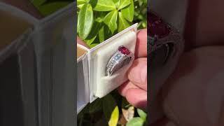 Here’s a doozy... Kat Florence No Heat Ruby Ring w/ Flawless Diamonds, Sku PB23239