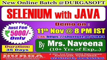 SELENIUM with JAVA Online Training @ DURGASOFT