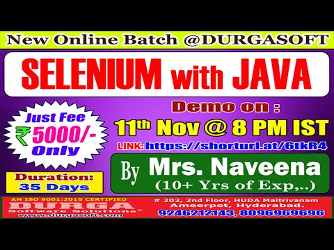 SELENIUM with JAVA Online Training @ DURGASOFT