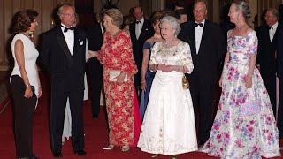 Queen Elizabeth II hosts Jubilee dinner for European royals (2002)