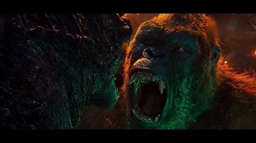 godzilla roars at kong but i replaced godzillas roar