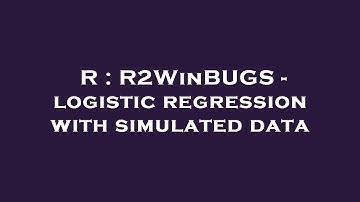 R : R2WinBUGS - logistic regression with simulated data