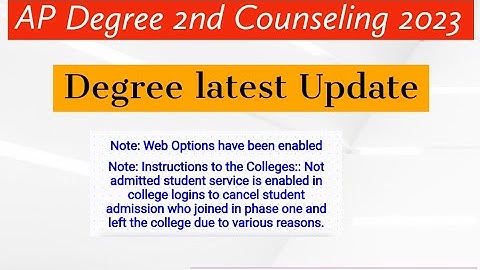 Ap Degree Counseling web options || Ap Degree 2nd Phase Counseling  dates || ap degree