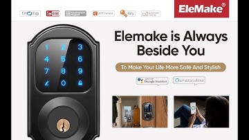 Elemake Bluetooth Deadbolt Smart door lock installation video. KSDB-601B Black