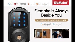 Elemake Bluetooth Deadbolt Smart Door Lock Installation Video. Ksdb-601B Black