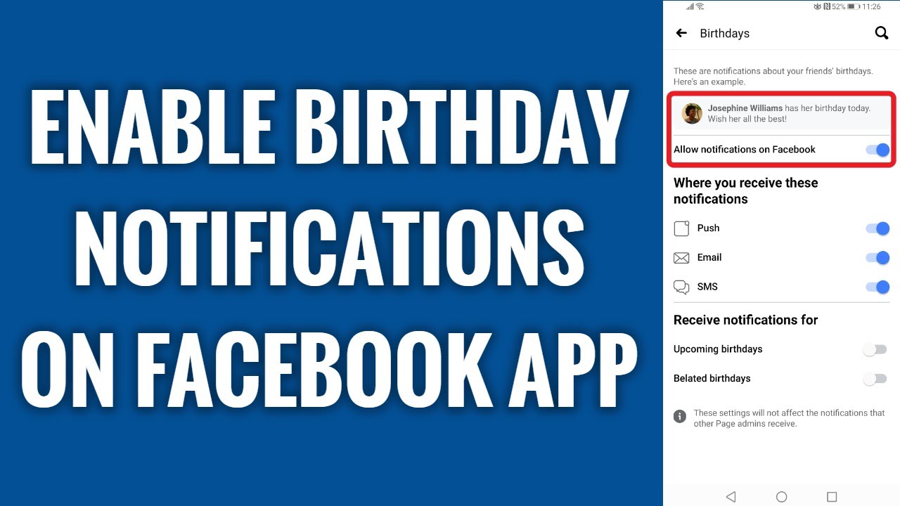 How To Enable Birthday Notifications On Facebook App