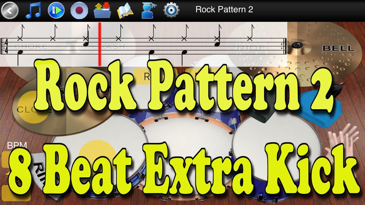 Rock Pattern 2 - 8 Beat Extra Kick - Learn To Master Drums