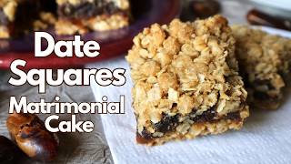Date Squares/Matrimonial Cake Recipe ~ Canadian Bakeshop Favourite