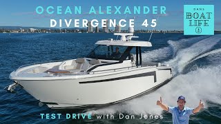 Ocean Alexander Divergence 45 - TEST DRIVE this Quad rig outboard boat with Dan Jones!
