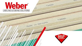 Highspeed labeling and coding systems in continuous production at wooden strips manufacturer
