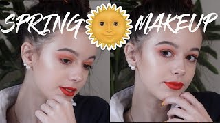 SPRING ORANGE GLOWY MAKEUP TUTORIAL