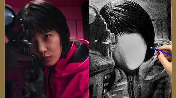 Kang No Eul Triangle Guard 011 | Squid Game Drawing | Realistic Art Timelapse