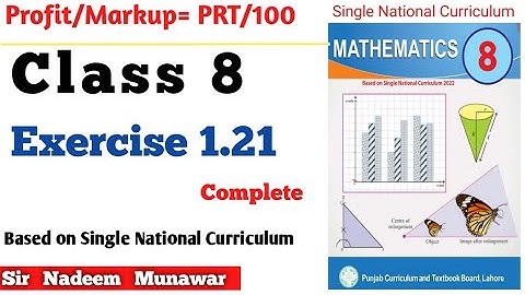 Class 8 Exercise 1.21 SNC PCTB Maths Ex 1.21 Punjab curriculum Text Book Board  Sir Nadeem Munawar
