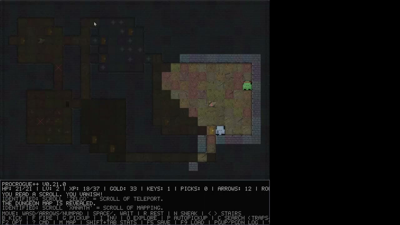 2d nethack procedurally generated alpha quick vid - vibe coded