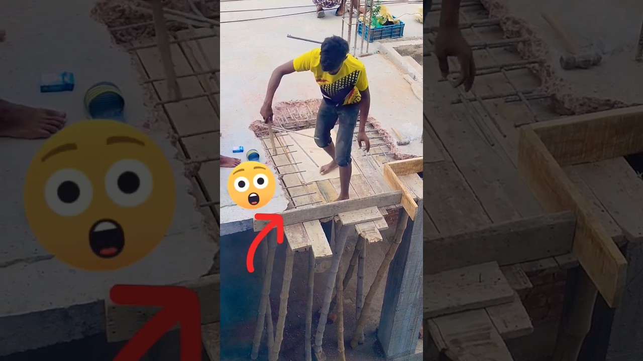 dangerous work for House Building Construction | Roof slab Shutting Construction 
