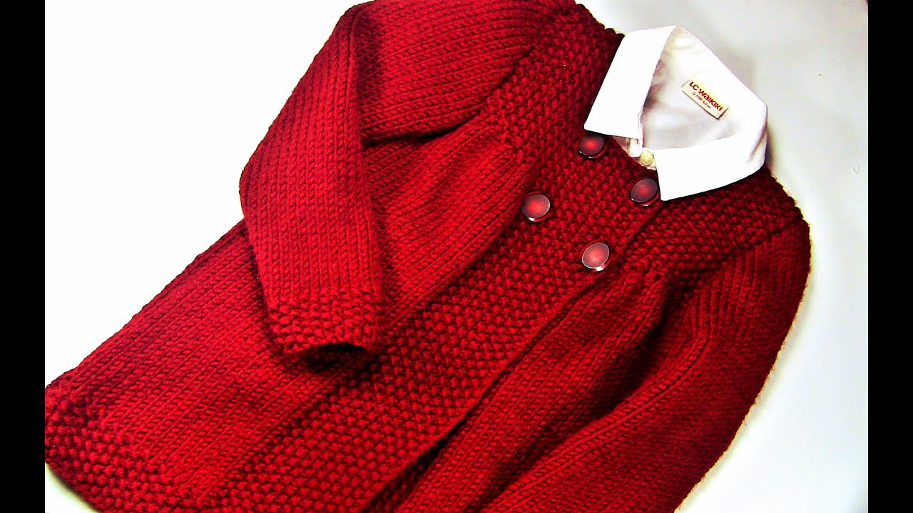 تريكو : طريقة  سهلة لعمل جاكيت للبنات بصفين أزرار (الجزء الاول)