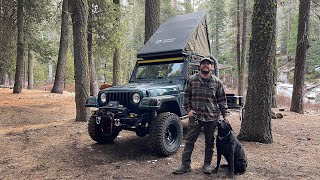 Winter Tent Camping In My Jeep Wrangler Tj  Hcalory Diesel Heater Update + Christmas Tree Cutting