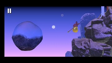 getting over it speedrun mobile with showing touches 3:16, space is the hell