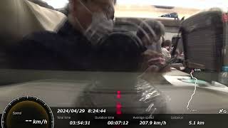 時刻・走行距離・速度計付き新幹線車窓 はやぶさ7号(東京→新函館北斗