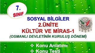 7.Sınıf Sosyal Bilgiler 2. Ünite Kültür Ve Miras-1
